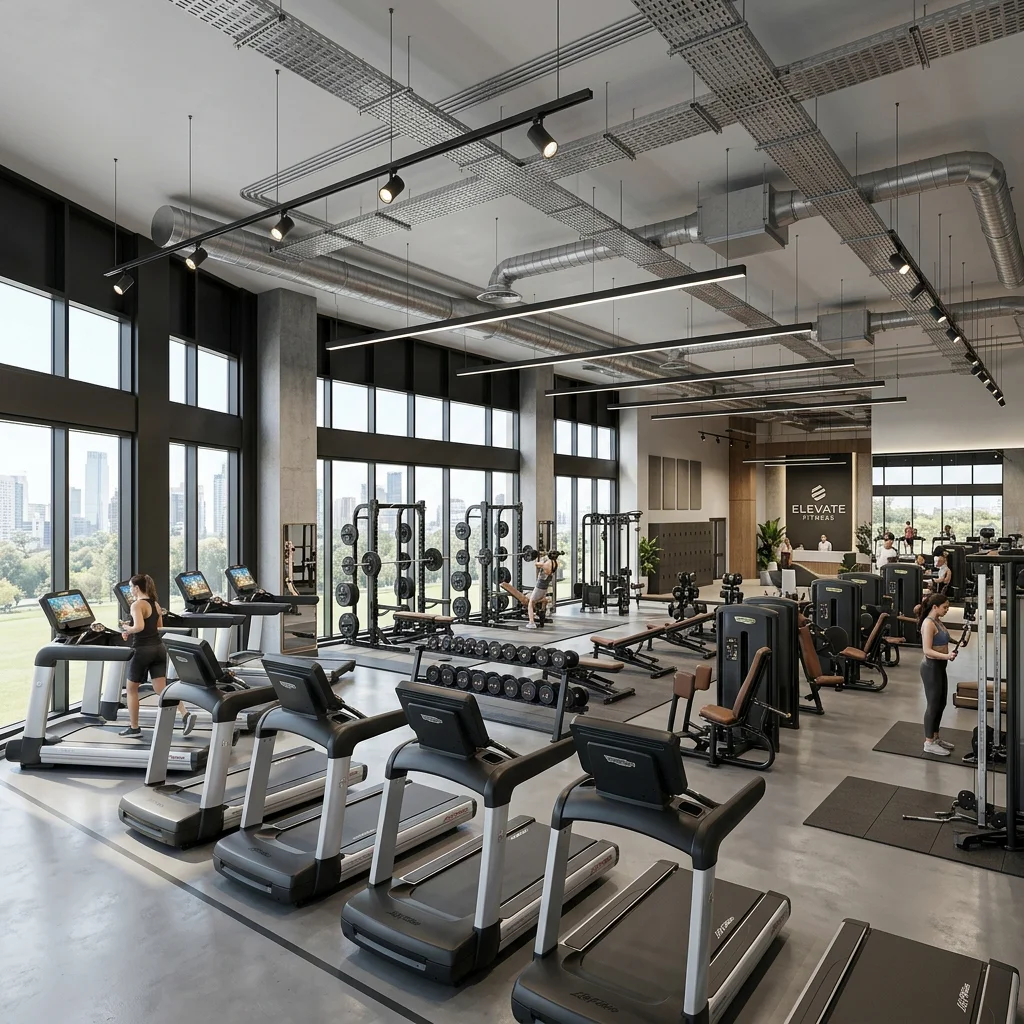 Bản vẽ 3D thiết kế phòng gym